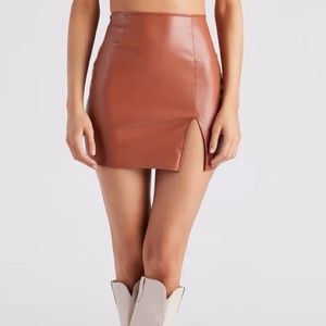 Pleather Mini Skirt